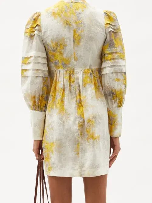 Zimmermann Botanica Wattle Linen Mini Dress Print Size 2 / Au 12 photo 3