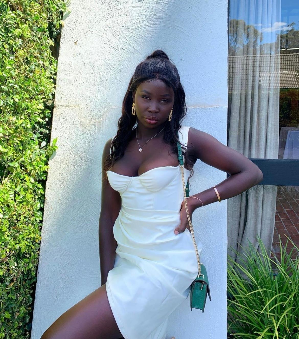 House of CB 'Omaria' Ivory Draped Corset Midi Dress White Size 8 photo 4