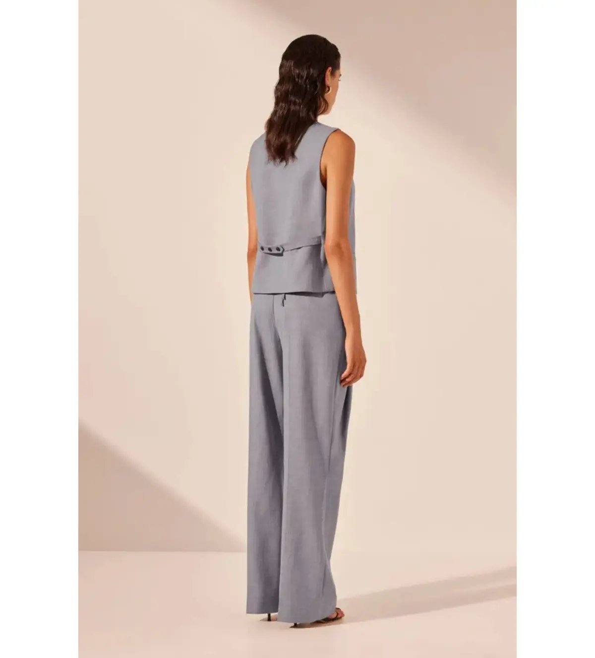 Shona Joy Asher Oversized Tailored Vest in Steel Grey Size AU 8 photo 3