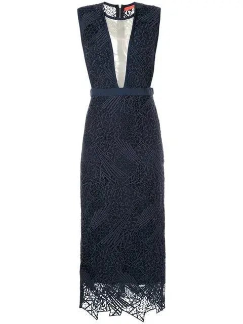 Manning Cartell Lace Midi Dress Navy Size 8 photo 4