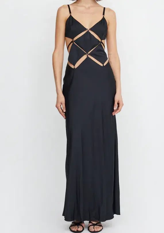 Bec & Bridge Diamond Days Strap Maxi Dress Black Size 6 photo 6