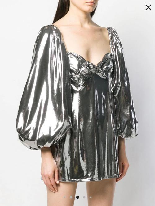 The Attico Silver Mini Dress photo 3