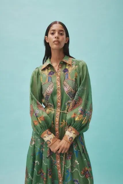 ALEMAIS Birdie Shirtdress in Jade Size 10 AU photo 13