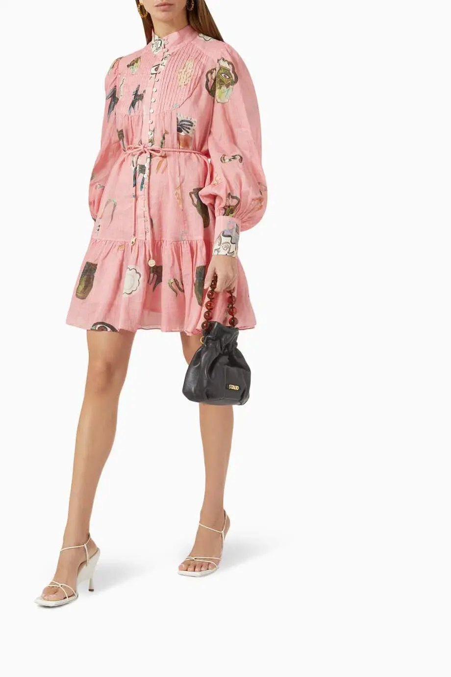 Alemais Cleo Smock Mini Dress Pink Size 8 AU photo 5