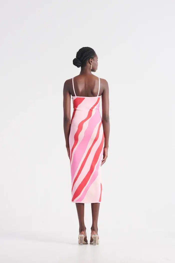 St Cloud Margarita Wave Knit Midi Dress Pink Size XS / Au 6 photo 3
