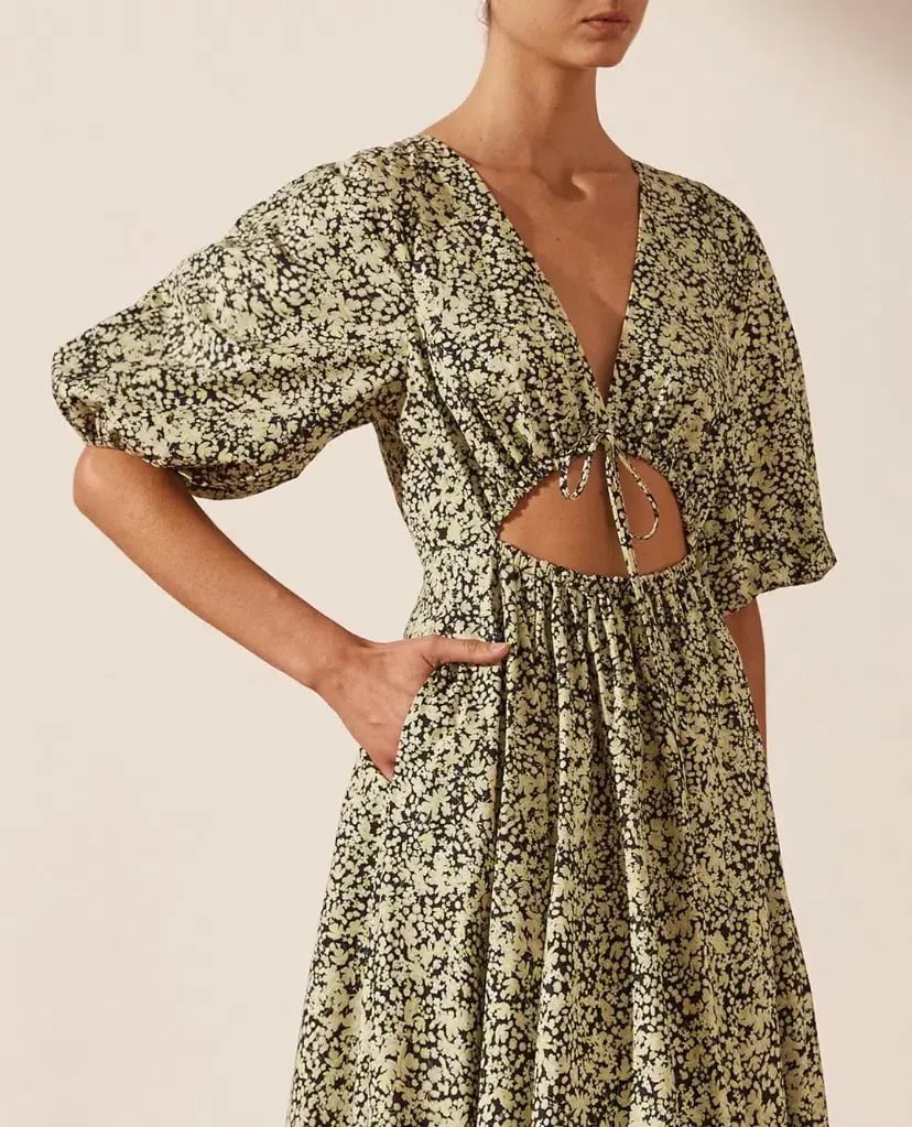 Shona Joy Tracey Short Sleeve Cut Out Midi Dress Tracey Print Size 14 photo 4