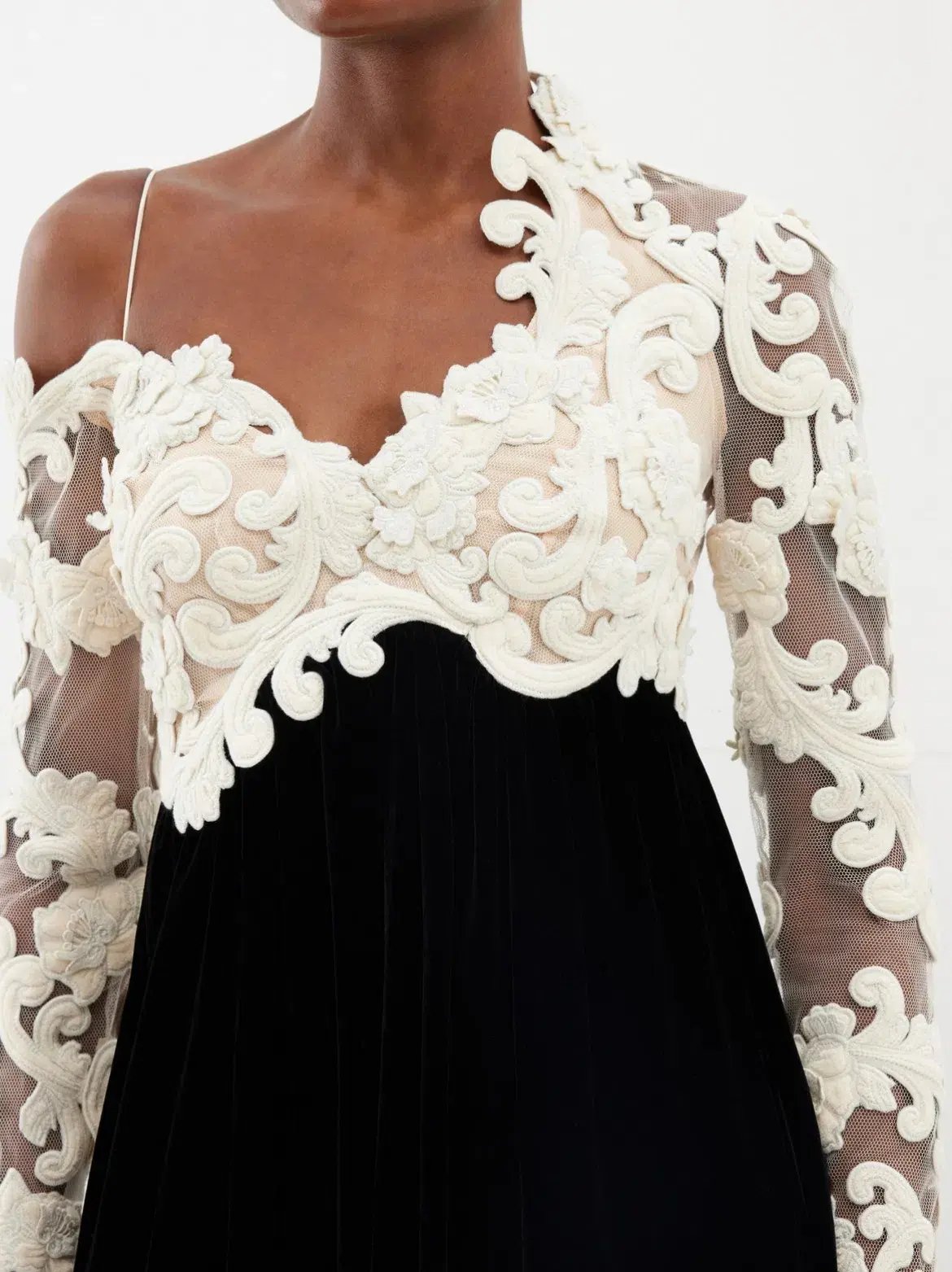 Zimmermann Sensory Velvet Bodice Gown Black/White Size 3 / AU 14 photo 3