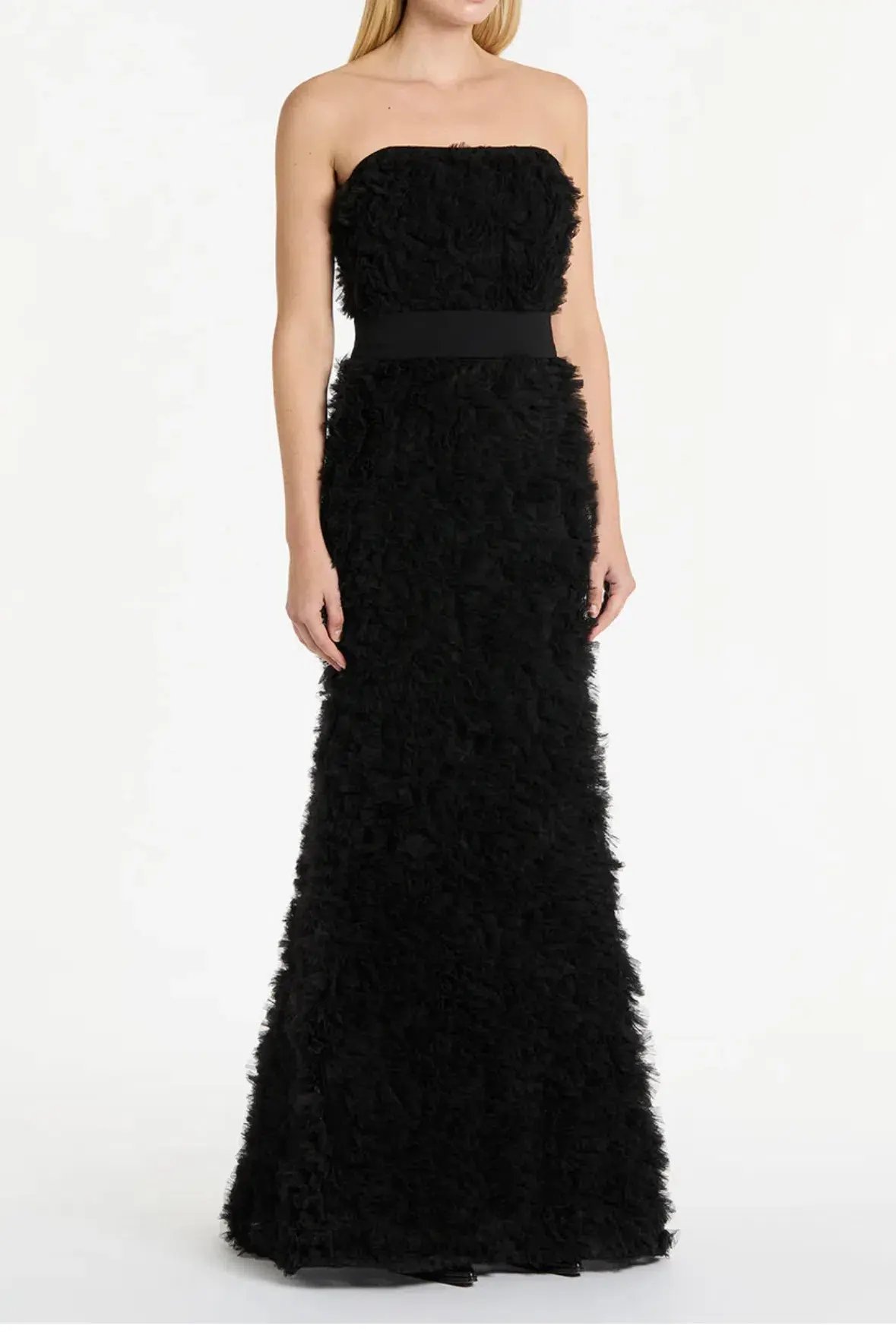 Carla Zampatti Ruffle Strapless Dress Black Size AU 8 photo 2