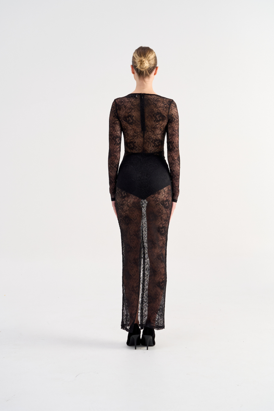 Suboo Gemini Long Sleeve Twist Front Lace Maxi Dress photo 2