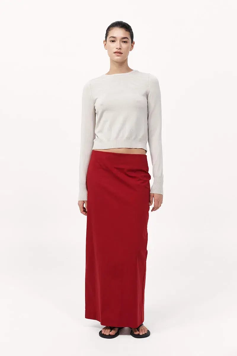 St Agni Strapless Tie Back Top and Minimal Column Skirt Set Rosso Red Size 8 photo 6