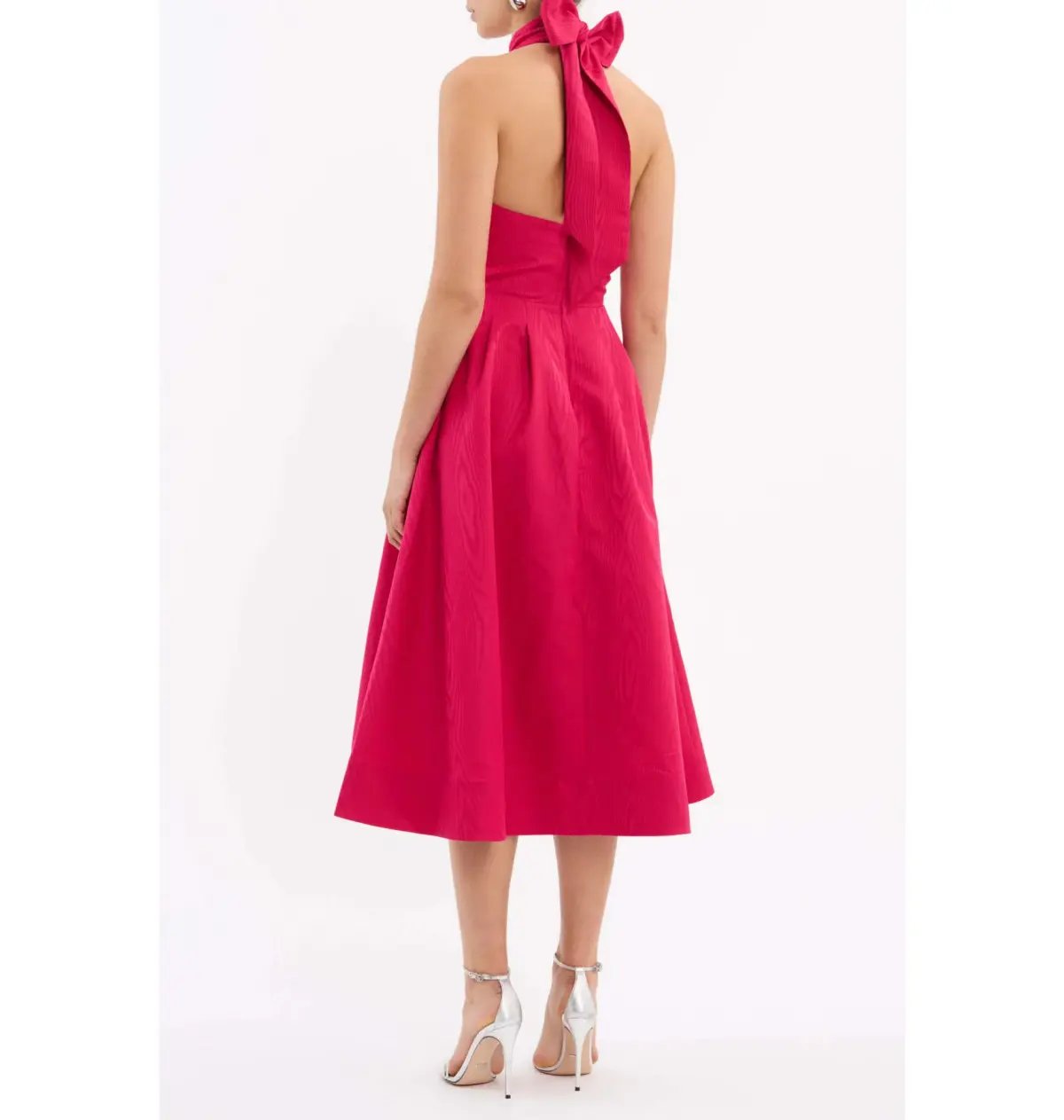 Rebecca Vallance Tahlia Halter Midi Dress Pink Size AU 10 photo 3