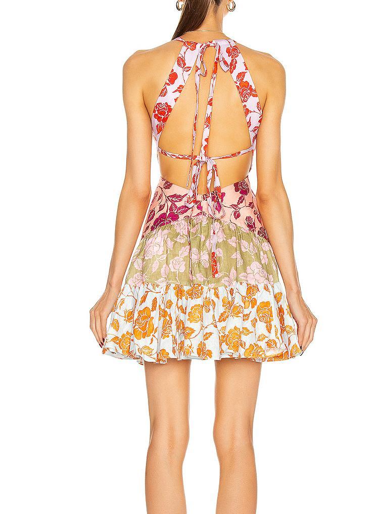 Zimmermann The Lovestruck V Neck Mini Dress Mixed Roses Size 6 photo 4