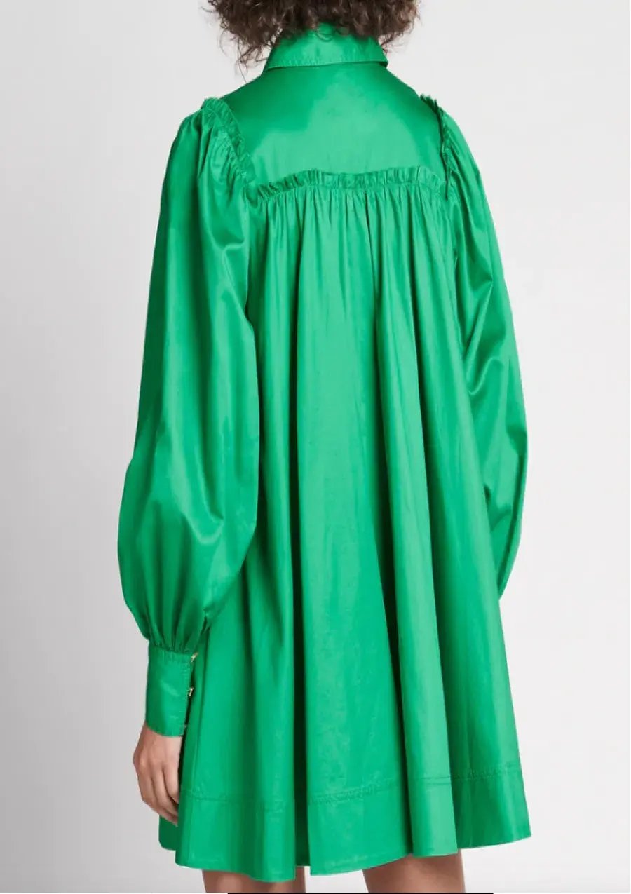 Aje Tidal Tucked Smock Mini Dress Green Size 8 photo 2