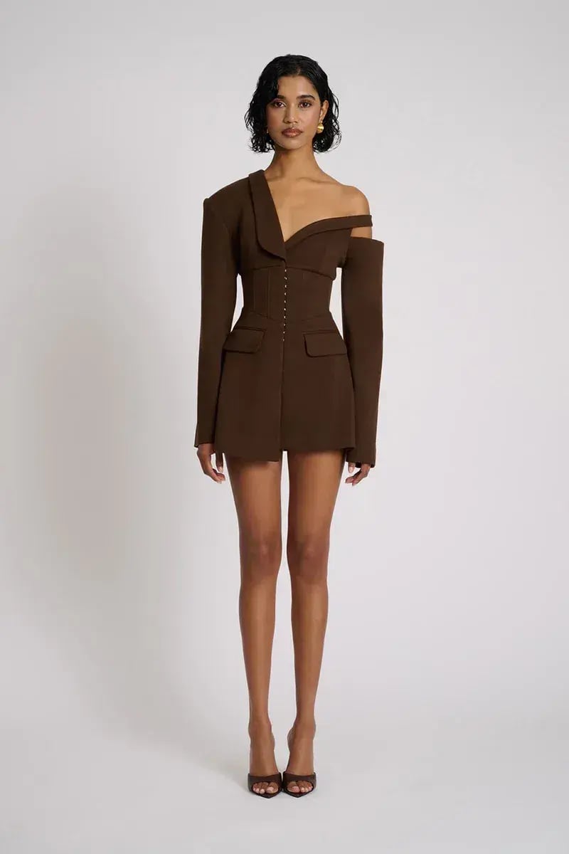 Eliya The Label Ayla Blazer MIni  Dress in Brown Size S / AU 8 photo 4