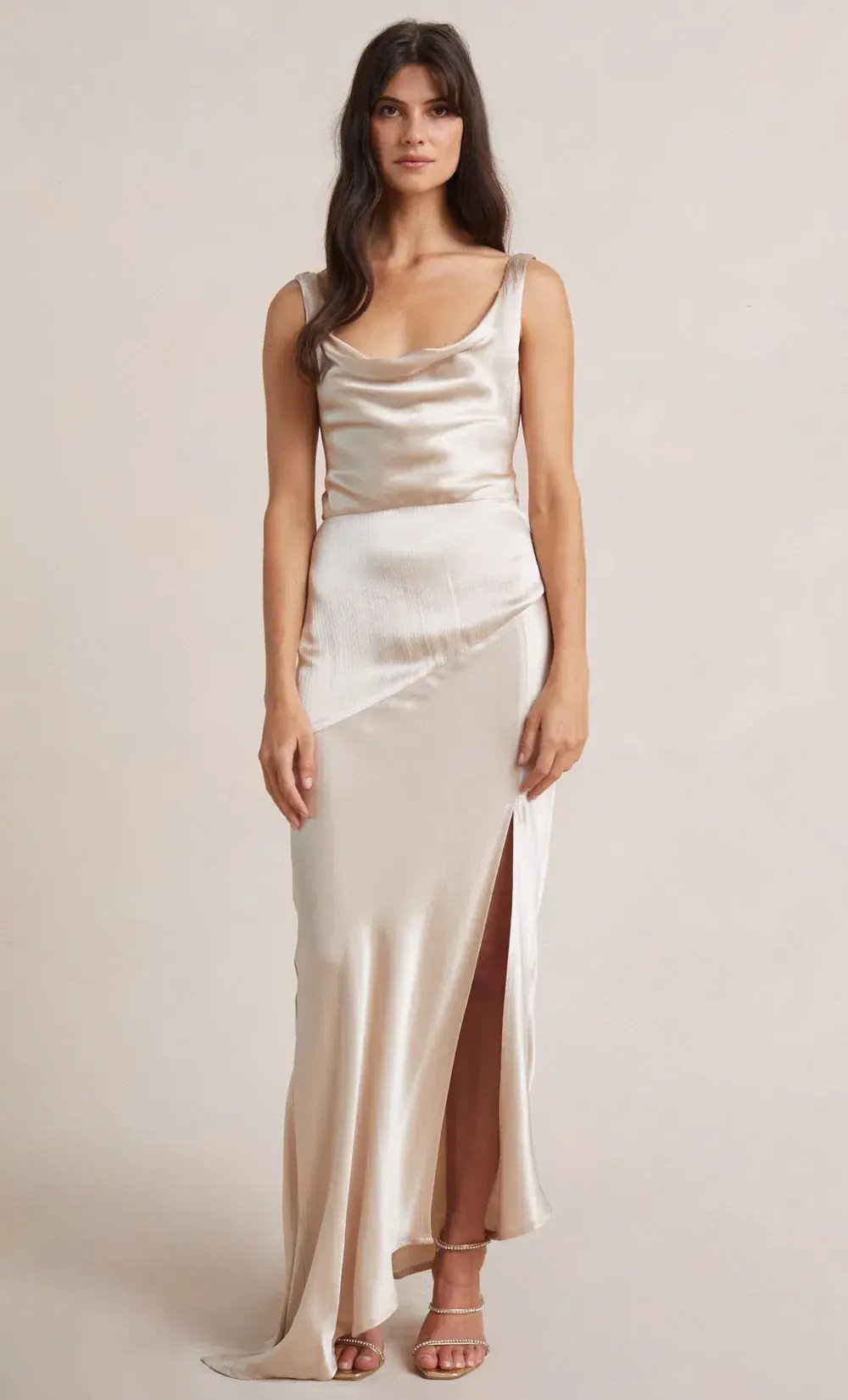 Bec and Bridge Moon Dance Cowl Dress Sand Beige Size 10 photo 2