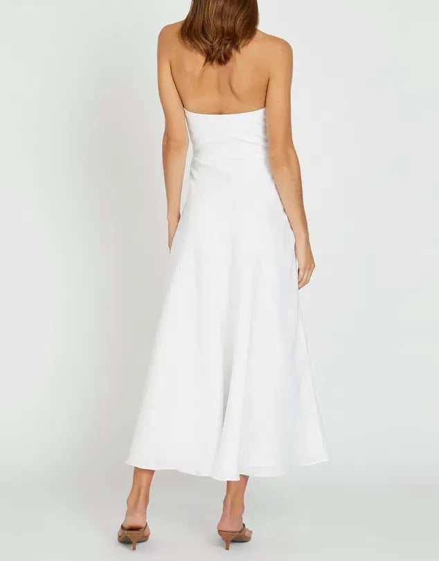 By Johnny Billie Strapless Dress White Size 10 photo 3