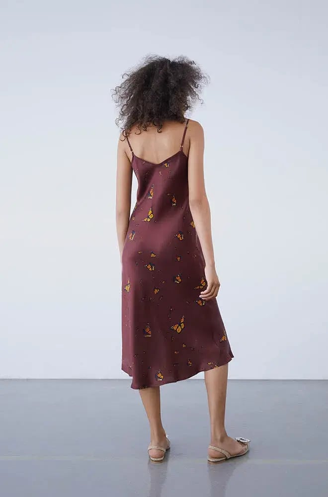 Silk Laundry 90s Slip Dress Print Size M photo 2