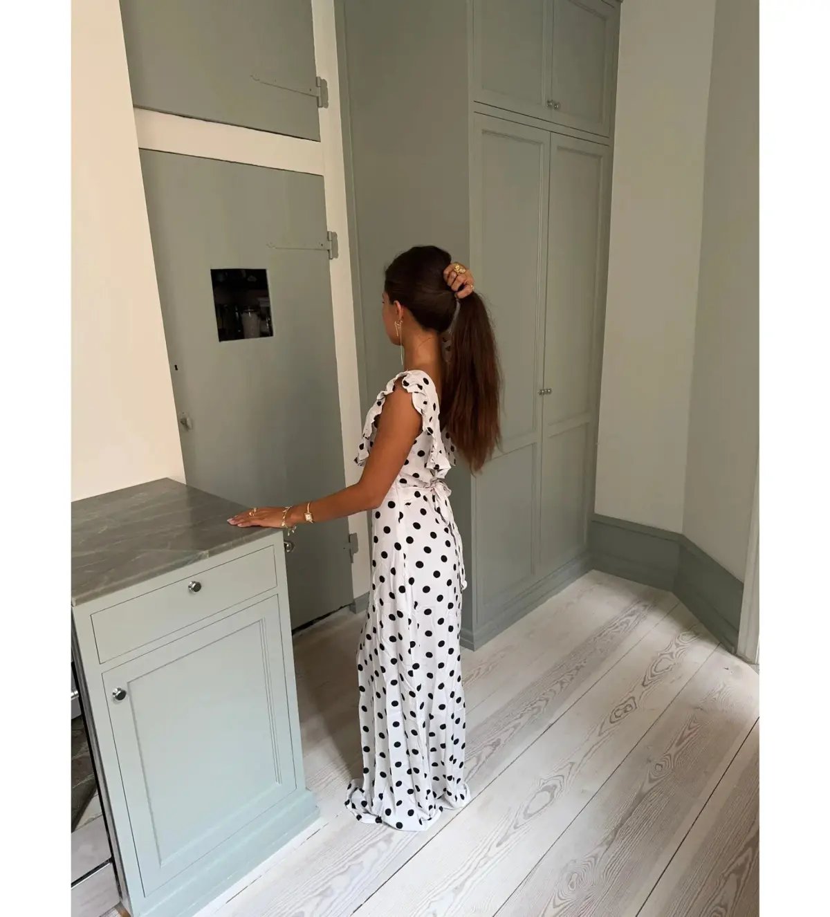 Design by Si Luna Maxi Dress Polka Dots White/Black Size AU 8 photo 4
