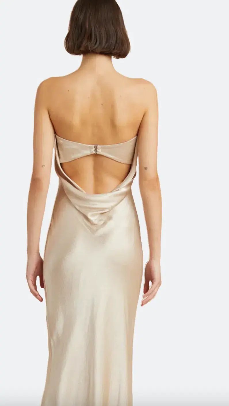 Bec & Bridge Moon Dance Strapless Dress Sand Size 6 photo 2