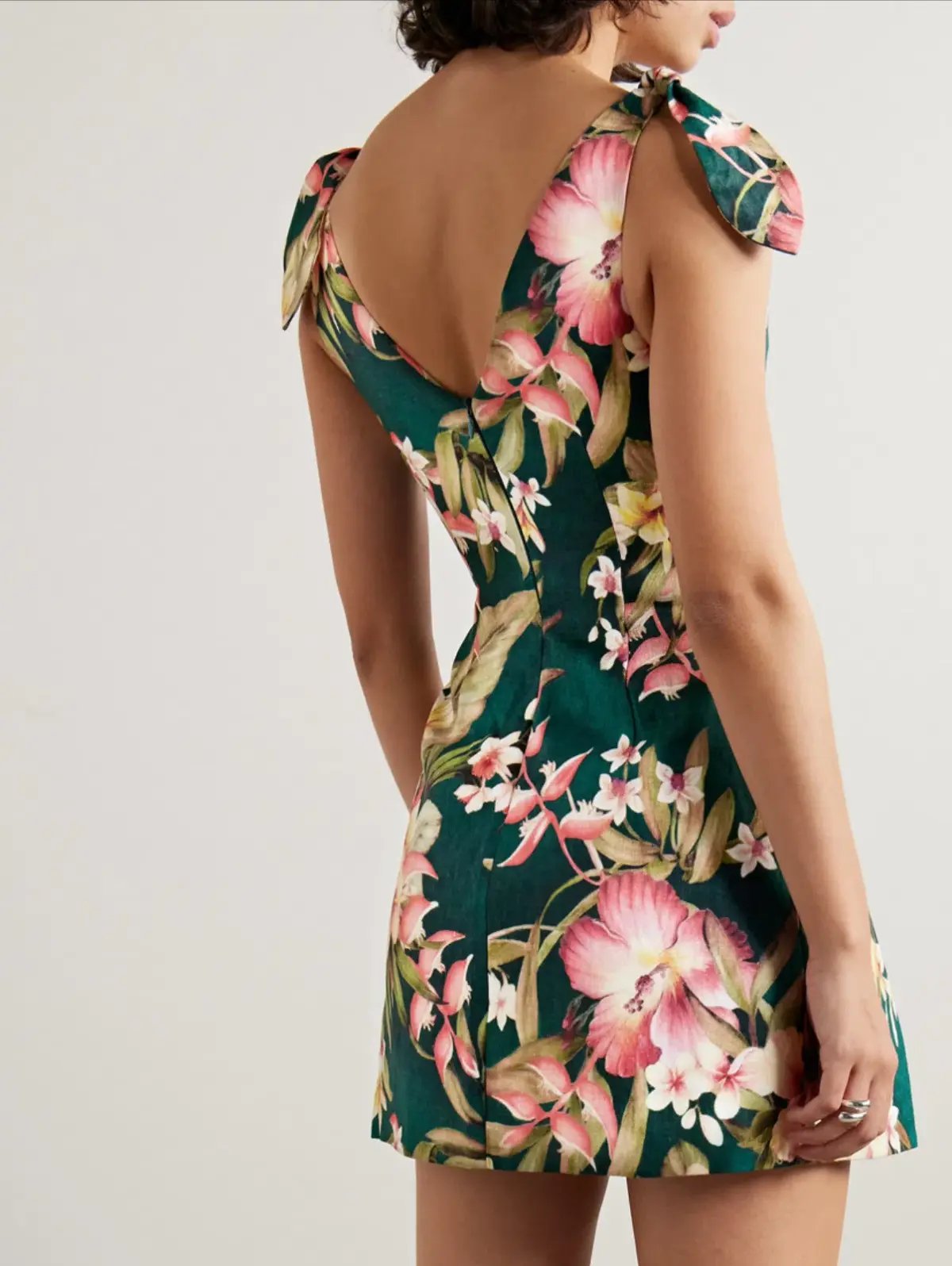Zimmermann Lexi Tie Mini Dress Green Palm Size 3 / AU 14 photo 2