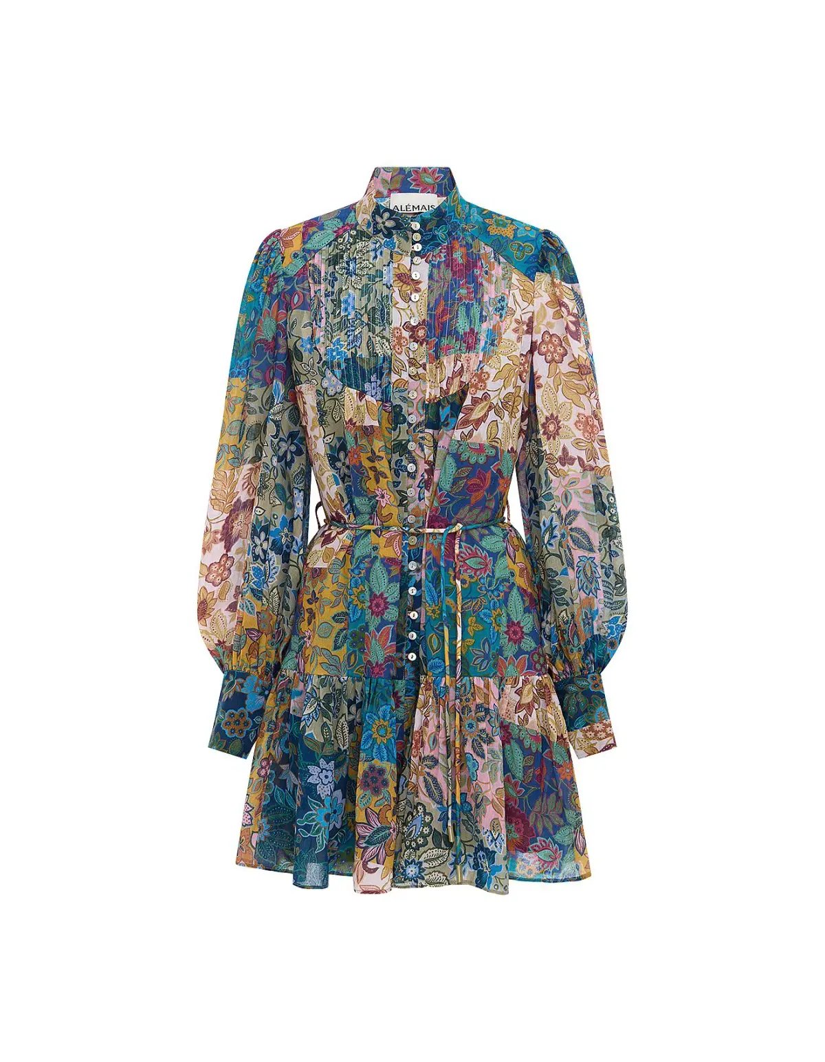 Alemais Bella Patchwork Mini Dress Floral Size 8 photo 7