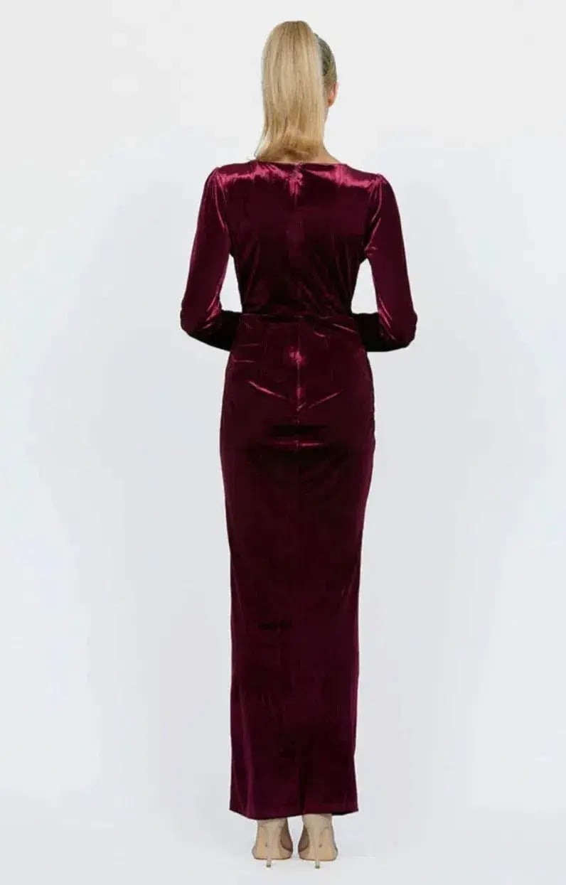 Bariano Isla Sleeve Maxi Dress in Velvet Red Size 8 photo 2