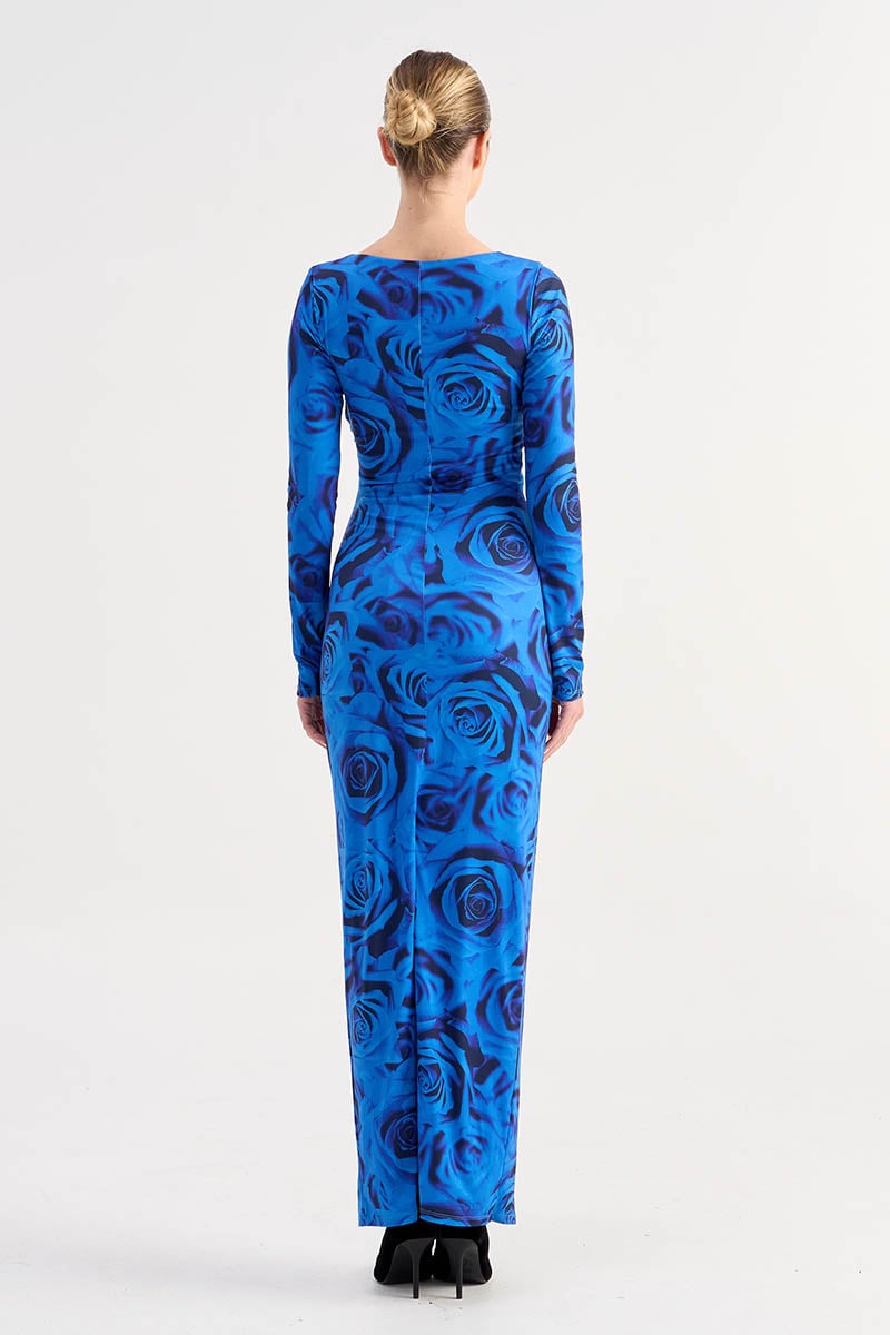 SUBOO VERONA LONG SLEEVE MAXI - BLUE ROSE photo 4