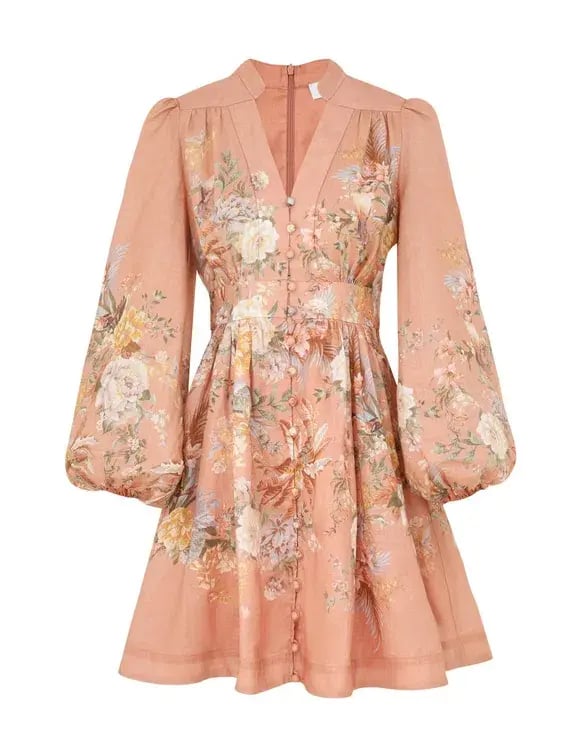 Zimmermann Tallow Plunge Mini Dress Pink Size 3 / AU 10-12 photo 3