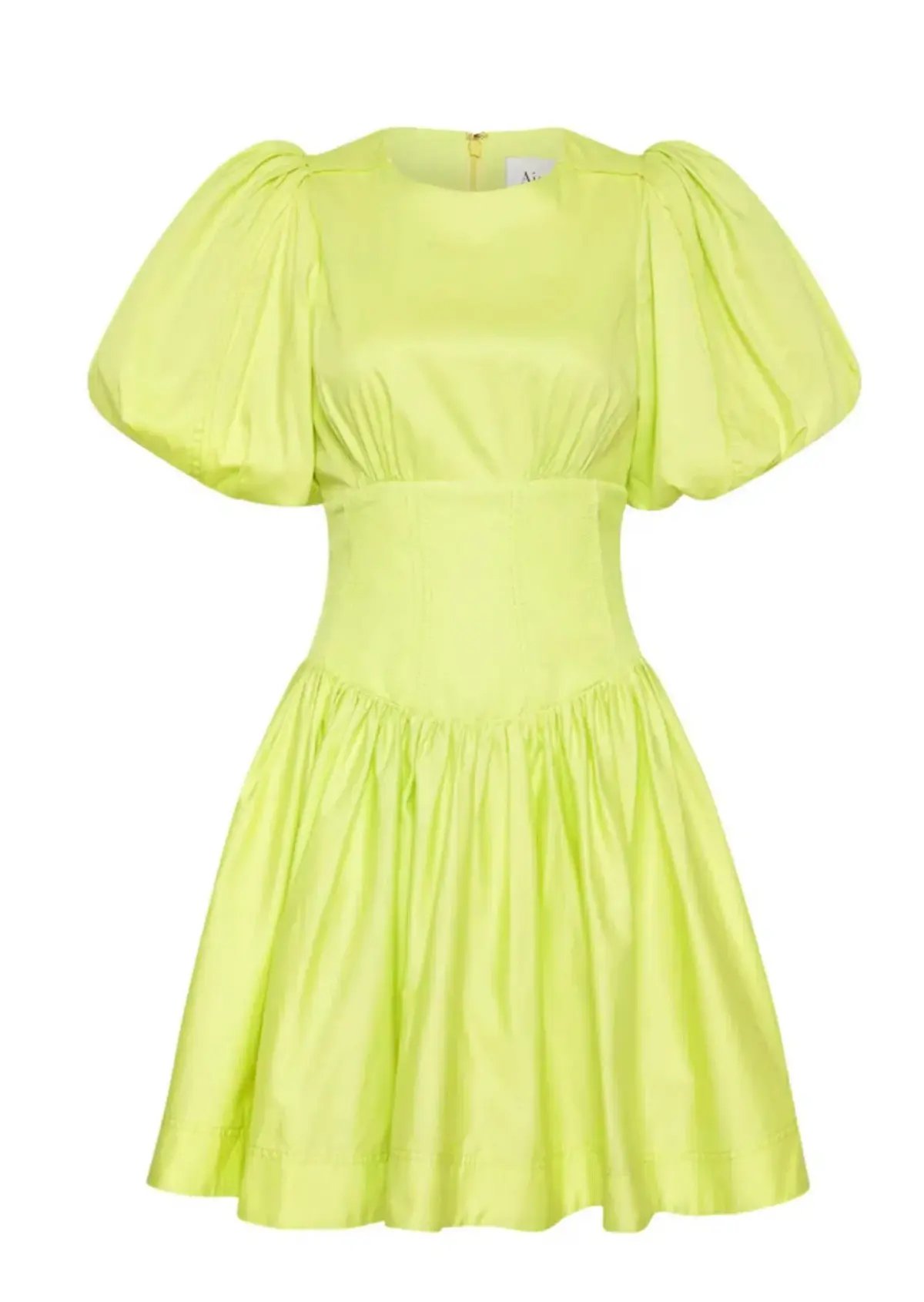 AJE Gianna Puff Sleeve  Mini Dress Light Lemon  Size 8 photo 4