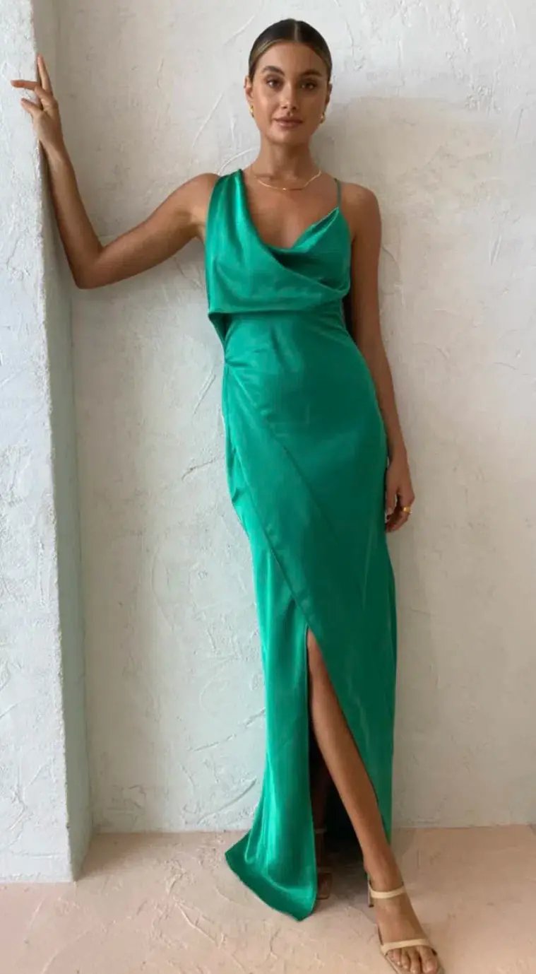 One Fell Swoop Muse Maxi Dress Cardinal Green Size 6 photo 3