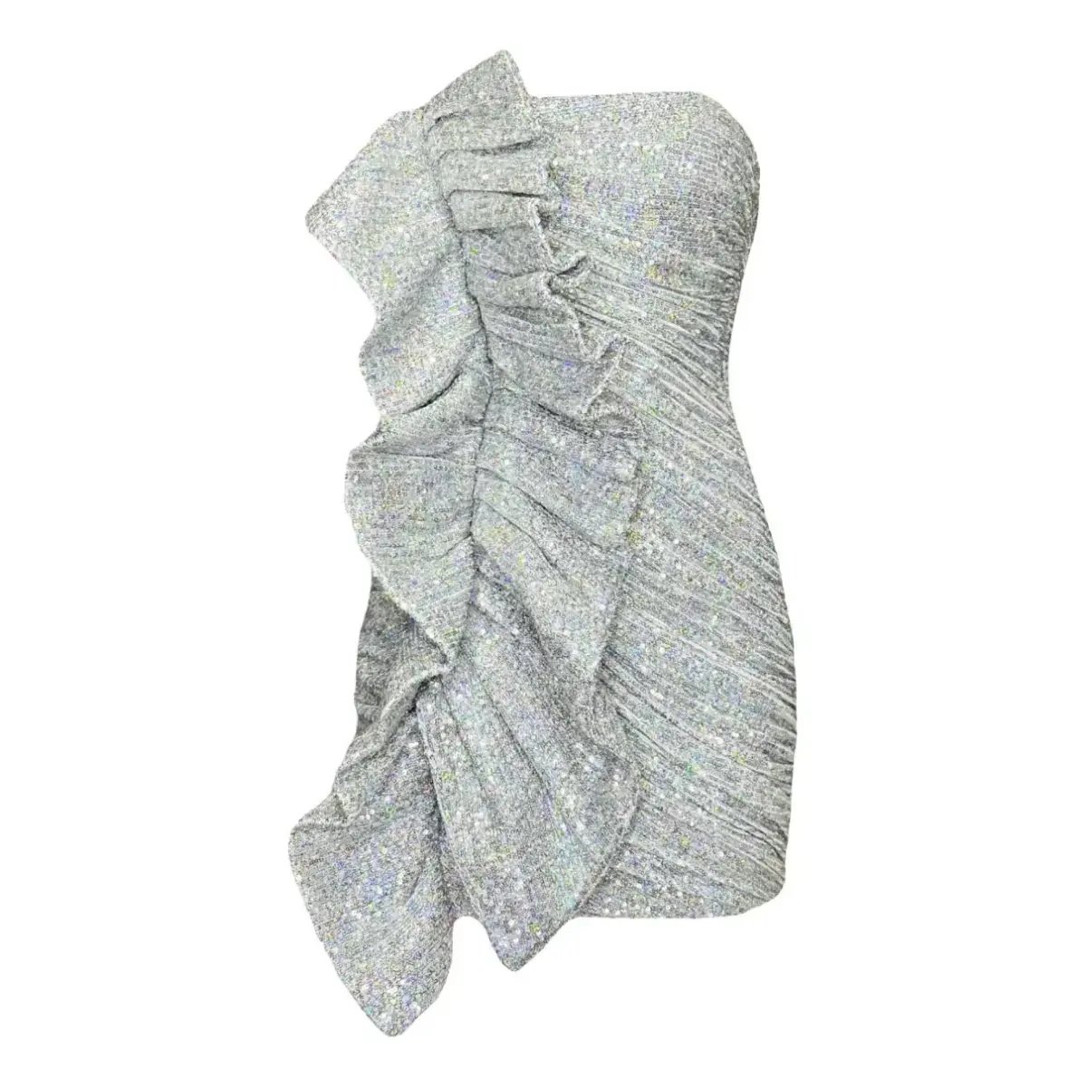 House of CB Grace Mini Dress Silver Size 8 photo 4