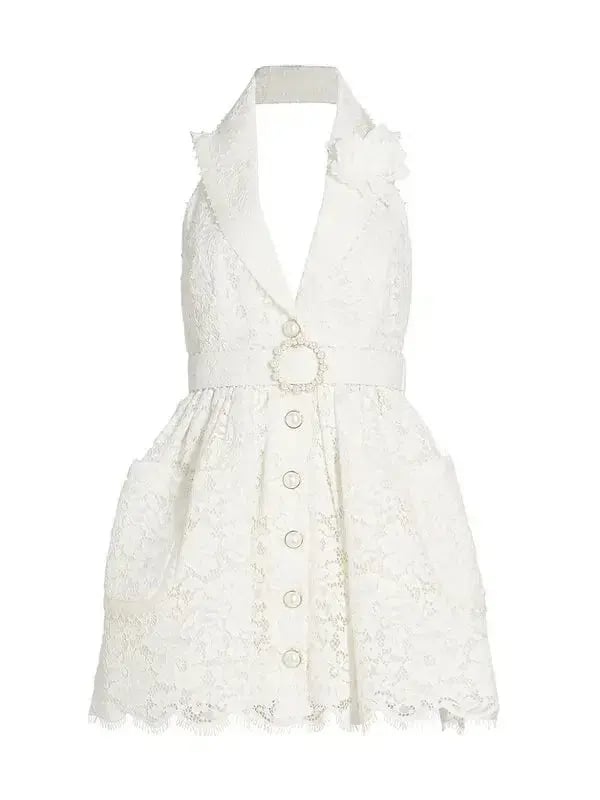 Zimmermann High Tide Tuxedo Mini Dress White Size 1 / AU 10 photo 4