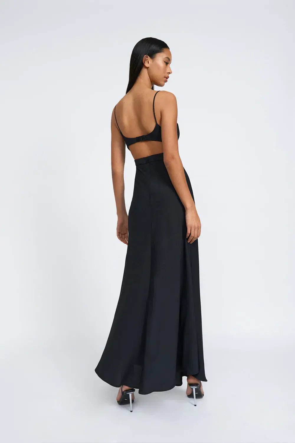 By Johnny Diandra Wire Full Length Dress Black Size 8 / S photo 3