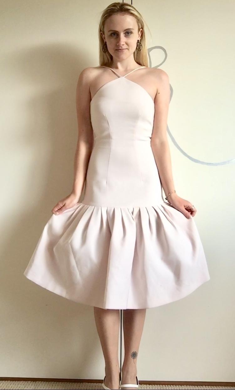 By Johnny Fit and Flare Midi Dress Pale Pink Size 6 photo 3