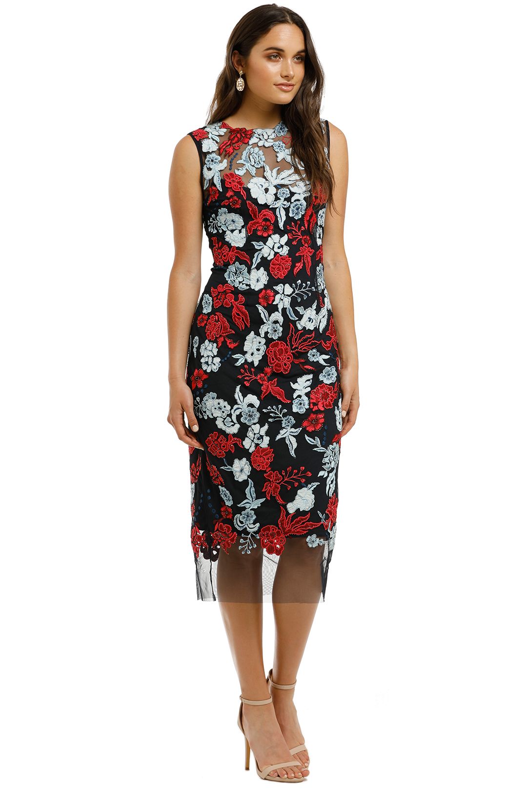 Primrose Shift Dress - Navy and Red photo 2