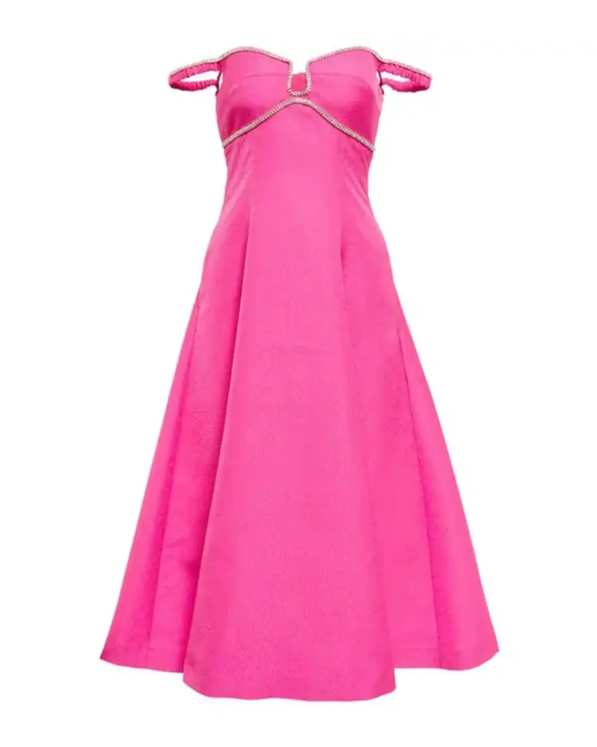 Self Portrait Embellished A-Line Midi Dress Pink Size AU 14 photo 3