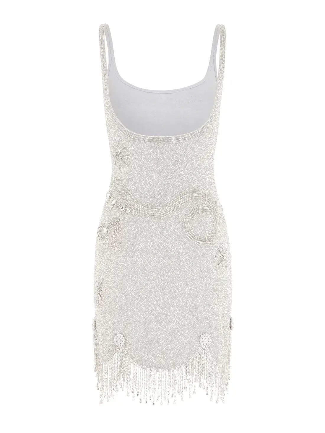 Clio Peppiatt Charm Fringe Mini Dress Silver Size XS / AU 6 photo 8