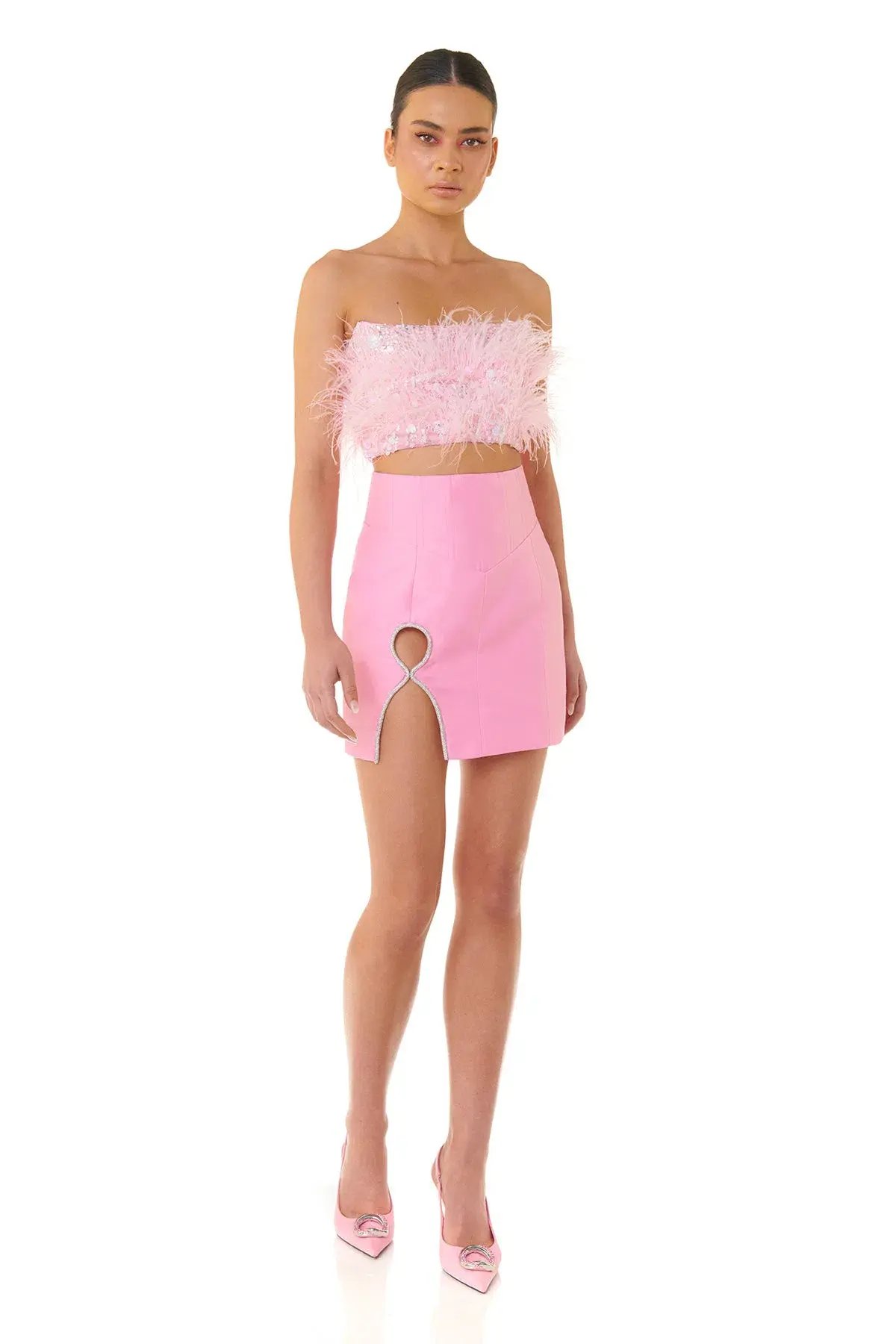 Eliya The Label Heather Crop Top and Simone Skirt Set Pink Size XS / Au 6 photo 2