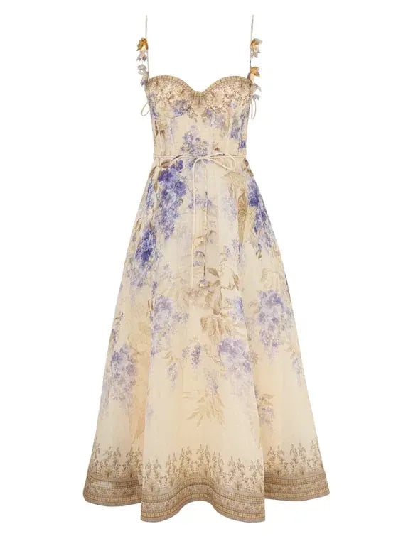 Zimmermann The Dawning Picnic Dress Lilac Floral Size 0/AU 8 photo 3