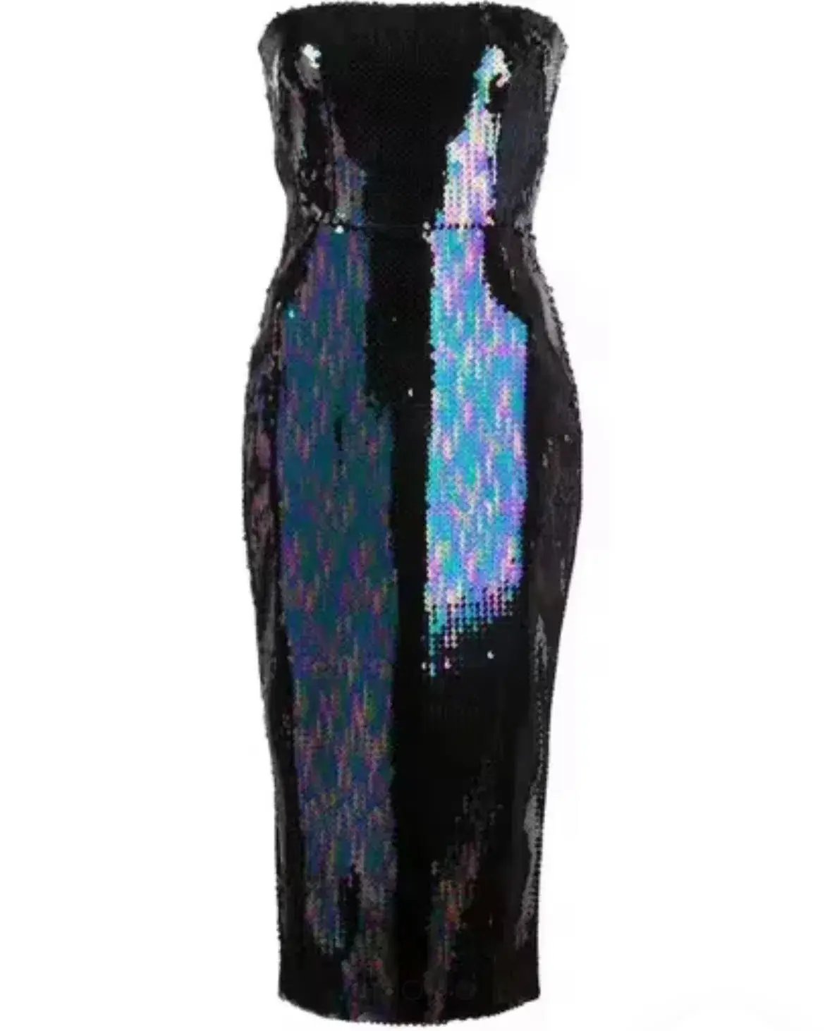 Alex Perry Mila Strapless Sequin Midi Dress Blue Size 8 photo 2