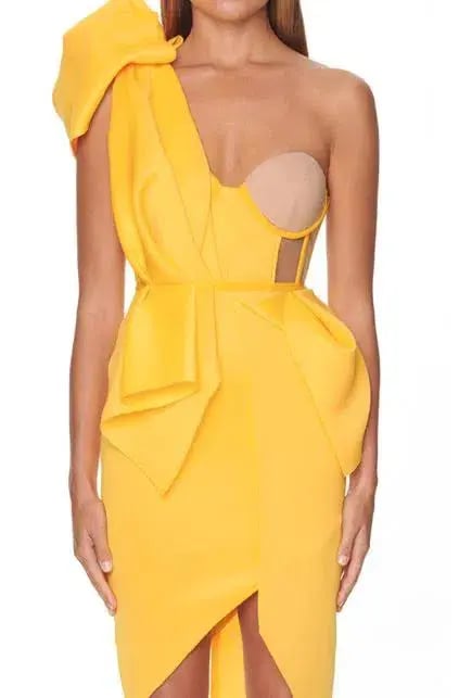 Eliya The Label Fleur Dress Yellow Size XL / Au 14 photo 2