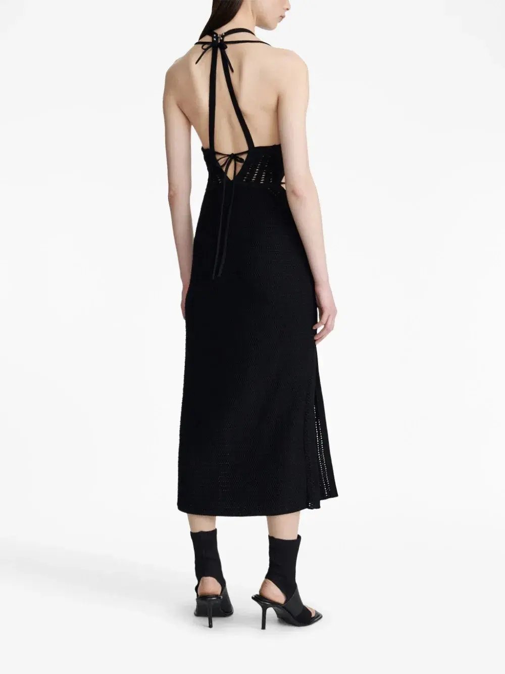 Dion Lee Crochet Tie Butterfly Dress Black Size S/AU 8 photo 2