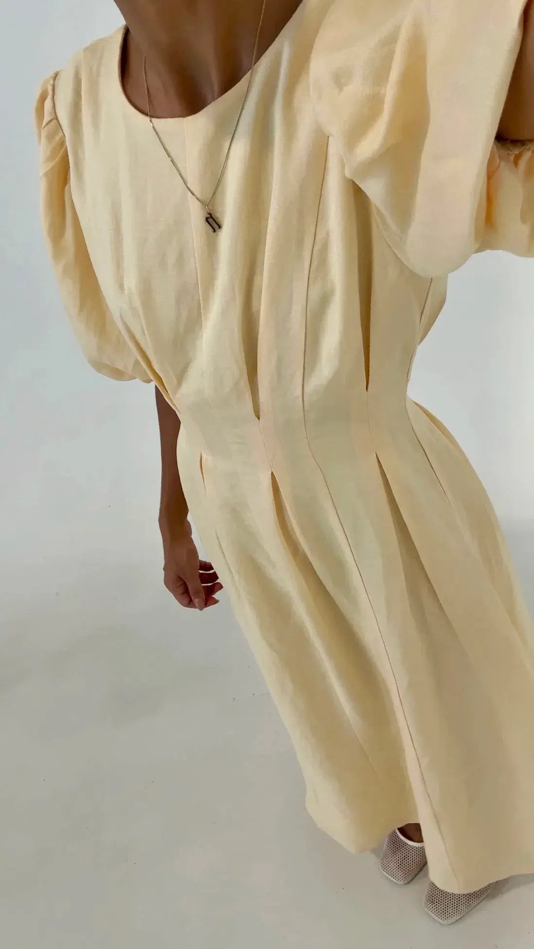Modi Air Linen Maxi Dress Butter Yellow  Size 12 photo 2