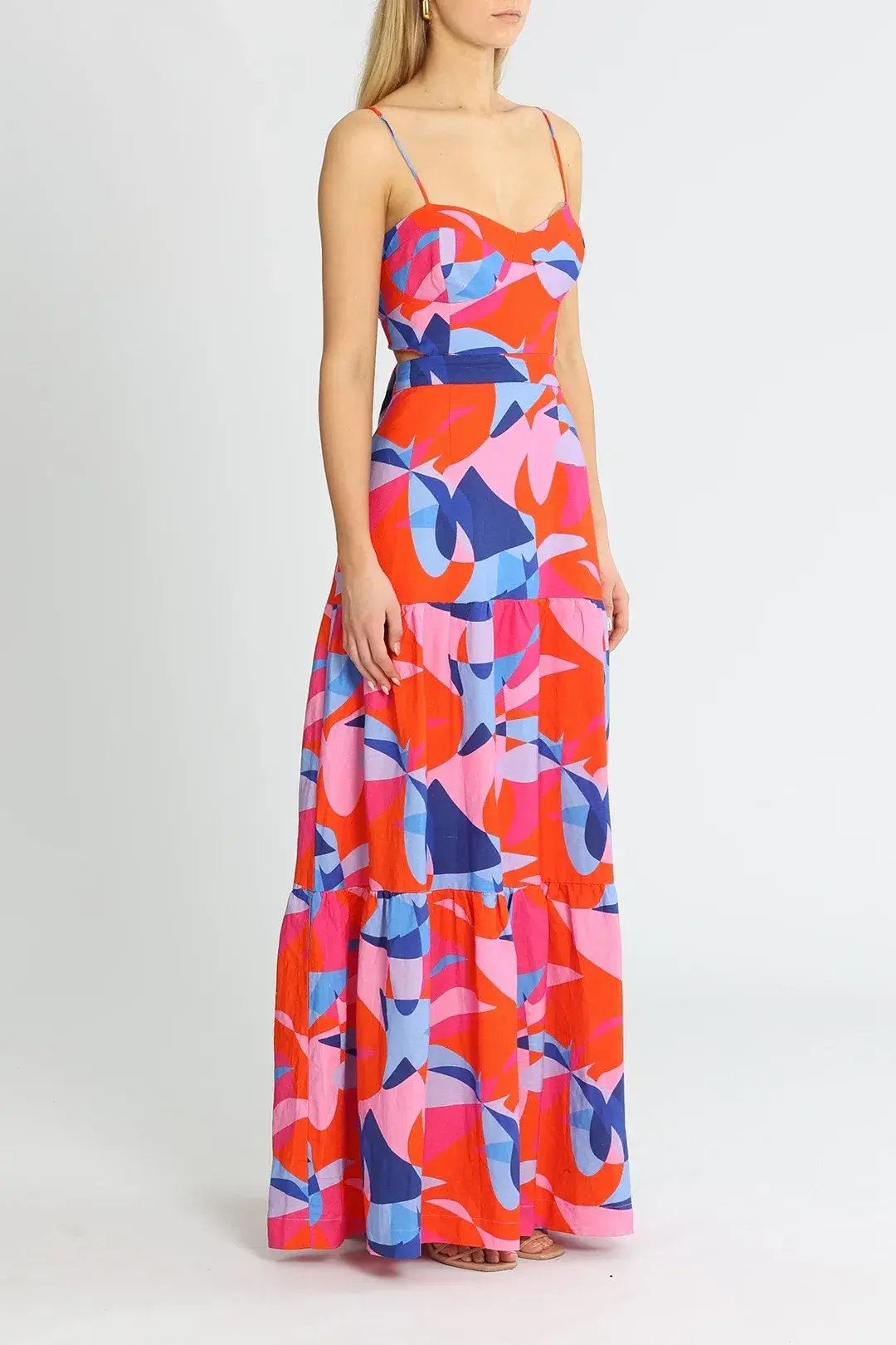 Rebecca Vallance Iggy Cut Out Maxi Dress Print Size 12 photo 2