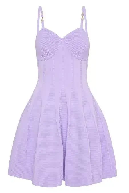 Aje Phaedra Ottoman Bustier Mini Dress Lilac Size L / AU 12 photo 3