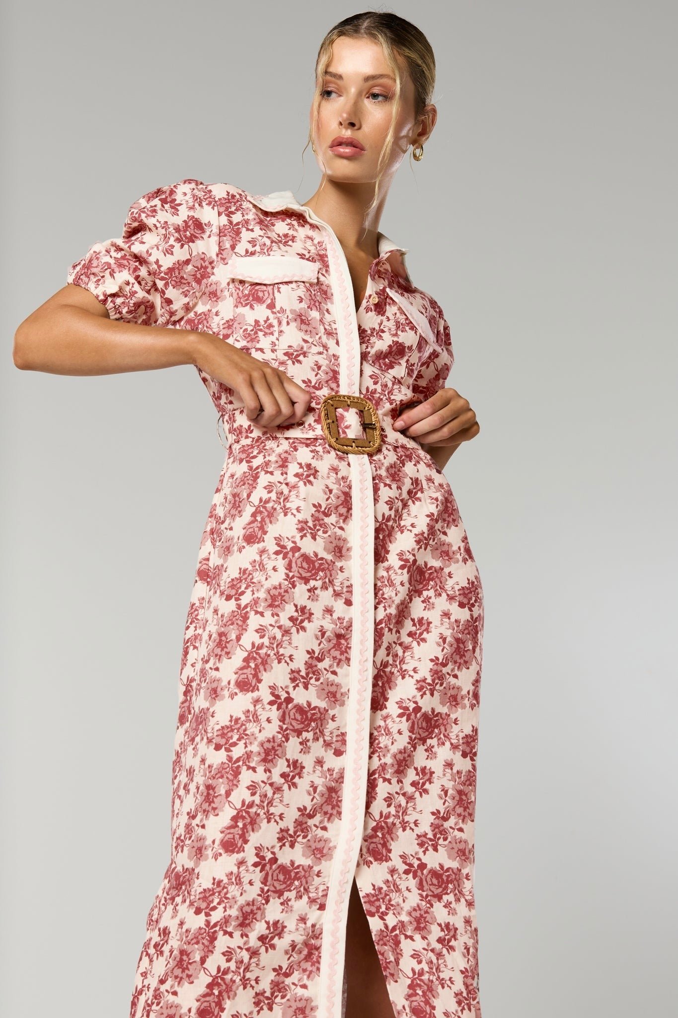 WINONA CHERRI BELTED MIDI DRESS - PRINT photo 4