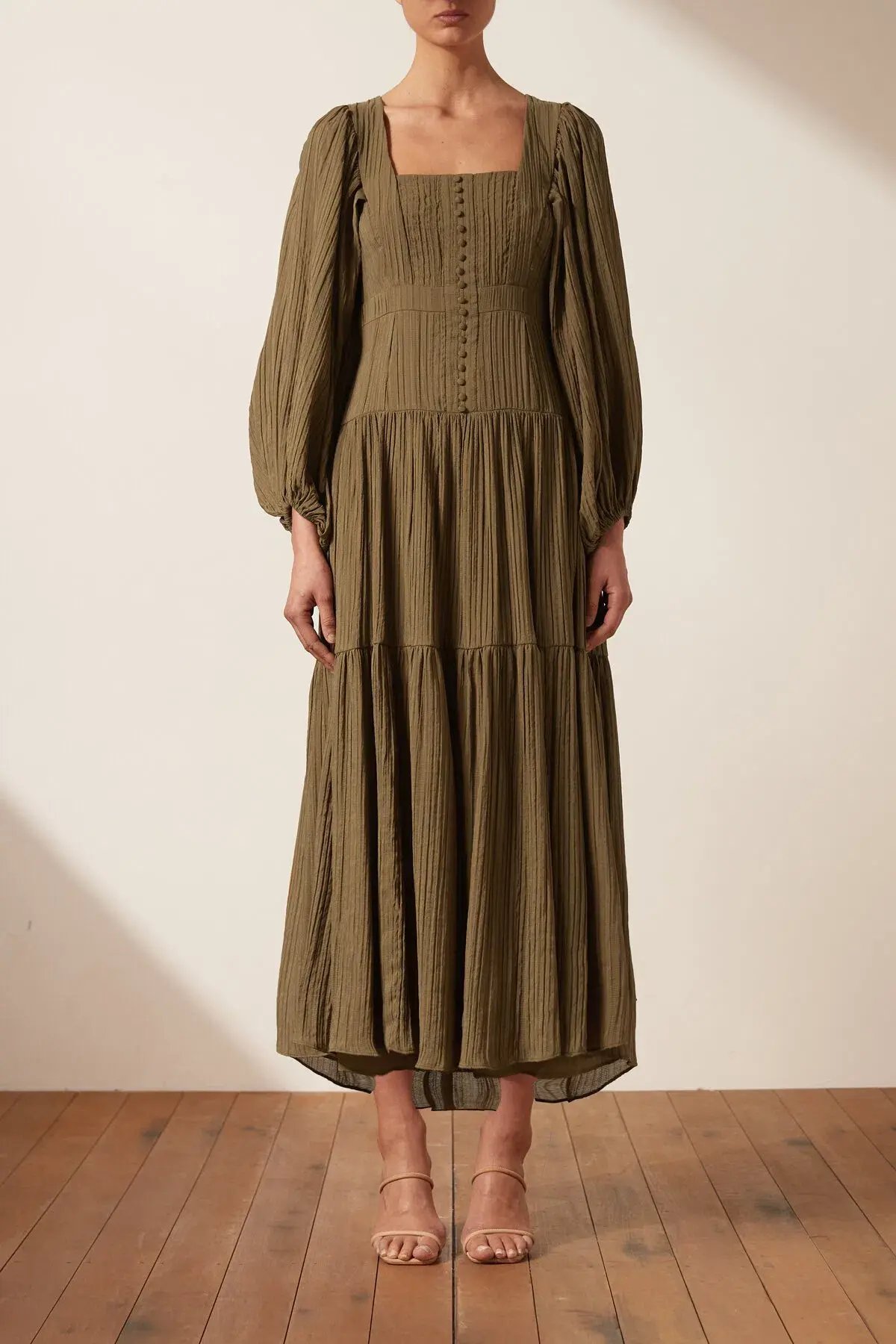 Shona Joy Mila Square Neck Midi Dress Size 6 photo 3