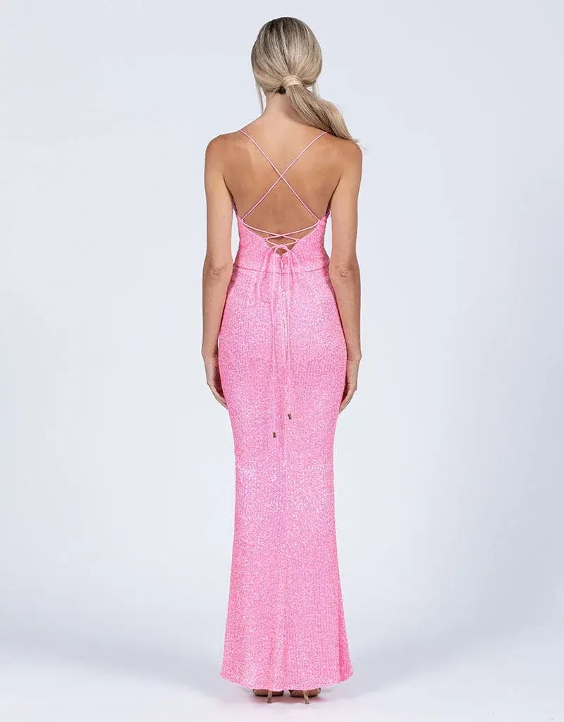 Bariano Dua Cowl Maxi Dress Pink Size XS / Au 6 photo 3