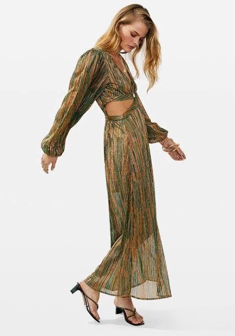 Suboo Ana Cut Out Maxi Dress Multi Green Size 8 photo 4