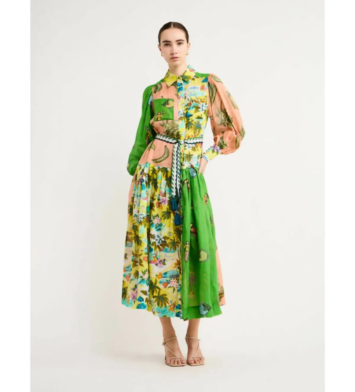 Alemais Holiday Patchwork Shirtdress Multi Size AU 14 photo 2